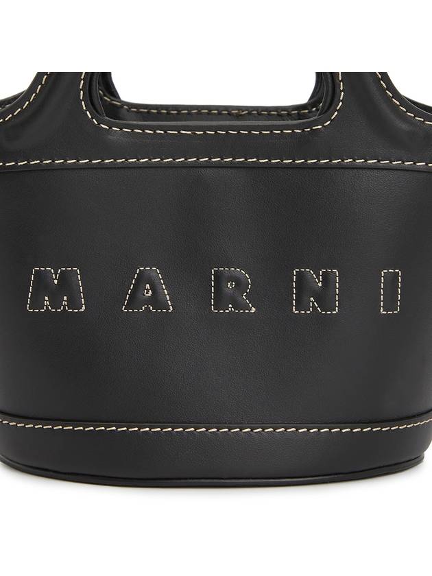 Tropicalia Micro Leather Tote Bag Black - MARNI - BALAAN 9