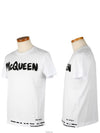 Graffiti Logo Print Short Sleeve T-Shirt White - ALEXANDER MCQUEEN - BALAAN 3