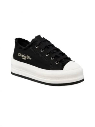 Walk'n Platform Cotton Canvas Low Top Sneakers Black - DIOR - BALAAN 2