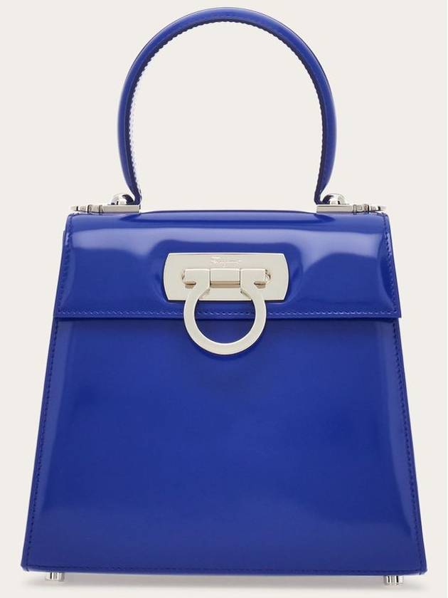 Iconic Top Handle Small Tote Bag Royal Blue - SALVATORE FERRAGAMO - BALAAN 2