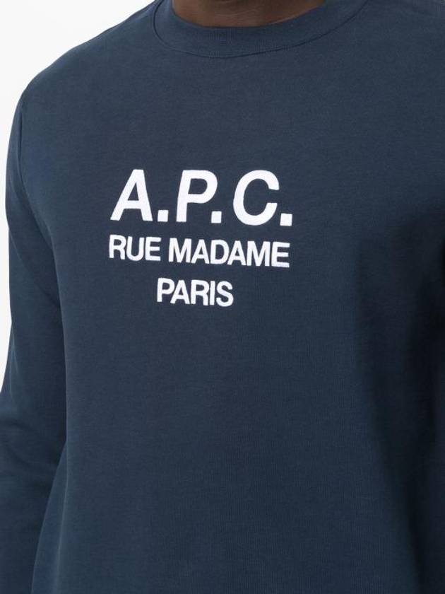 Rufus Embroidery Logo Sweatshirt Navy - A.P.C. - BALAAN 5