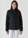 Women's Diamond Quilted Thermoregulated Check Jacket Midnight - BURBERRY - BALAAN 2