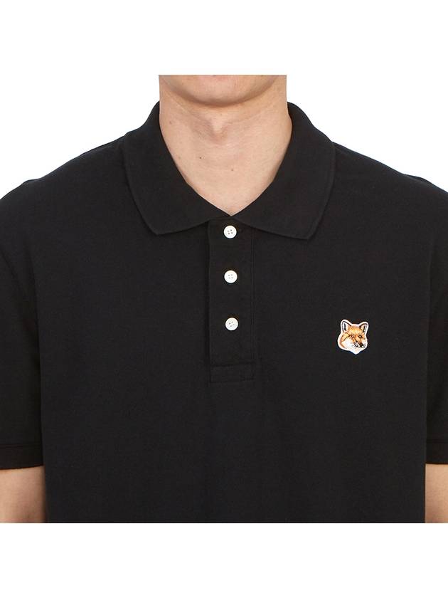 Fox Head Patch Cotton Polo Shirt Black - MAISON KITSUNE - BALAAN 6