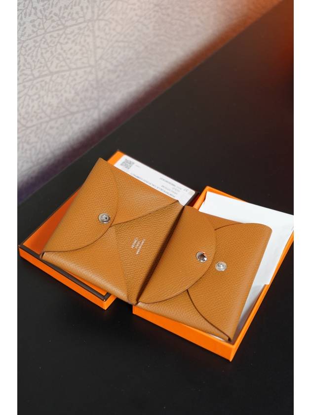 Calvi Duo Card Wallet Brown - HERMES - BALAAN 4