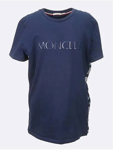 D10918026250 Navy color cotton blend logo men s short sleeve t shirt XXL - MONCLER - BALAAN 1