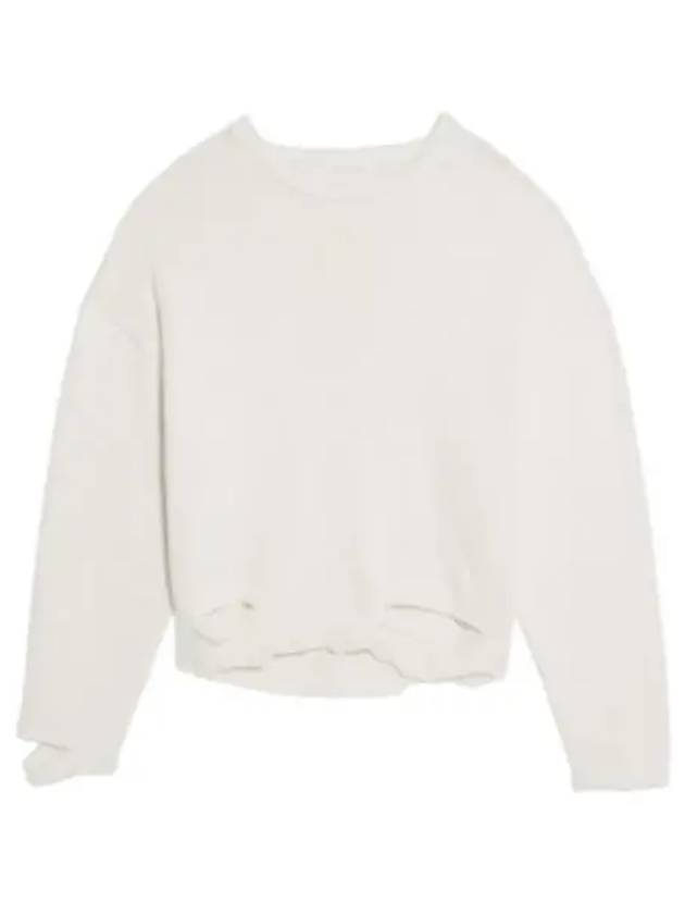 Distressed Crewneck Jumper Knit Top White - HELMUT LANG - BALAAN 2