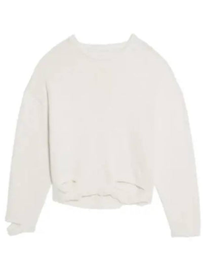 Distressed Crewneck Jumper Knit Top White - HELMUT LANG - BALAAN 2