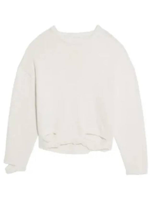 Distressed Crewneck Jumper Knit Top White - HELMUT LANG - BALAAN 2