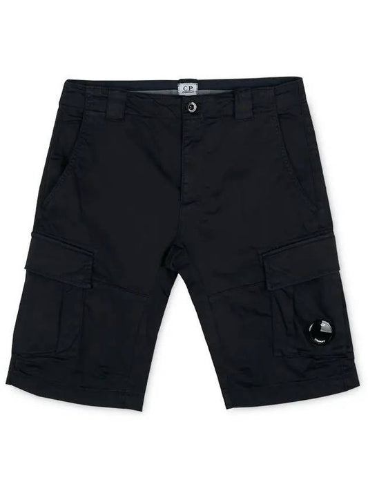 Men's Stretch Satin Cargo Shorts Navy - CP COMPANY - BALAAN 1