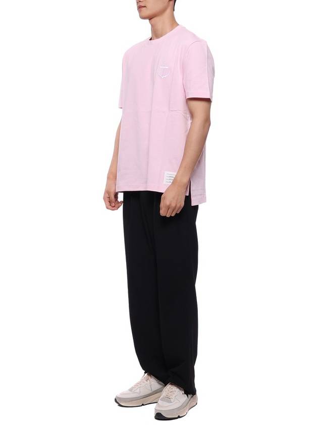 Midweight Jersey Anchor Short Sleeve T-Shirt Pink - THOM BROWNE - BALAAN 5