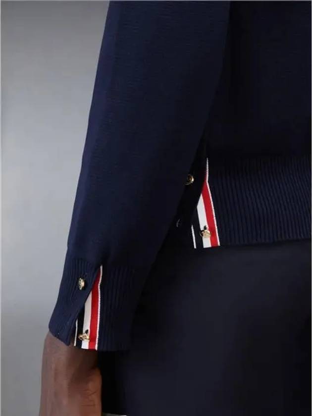 4 Bar Armband Milano Stitch Knit Top Navy - THOM BROWNE - BALAAN 6