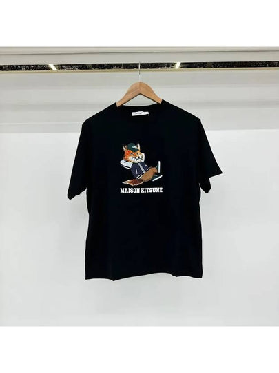 Dressed Fox Easy Short Sleeve T-Shirt Black - MAISON KITSUNE - BALAAN 2