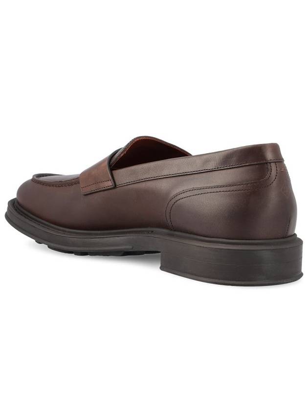 Travis Penny Leather Loafers Dark Brown - LORO PIANA - BALAAN 4