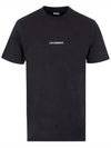 Small Logo Print Short Sleeve T-Shirt Black - CP COMPANY - BALAAN 3