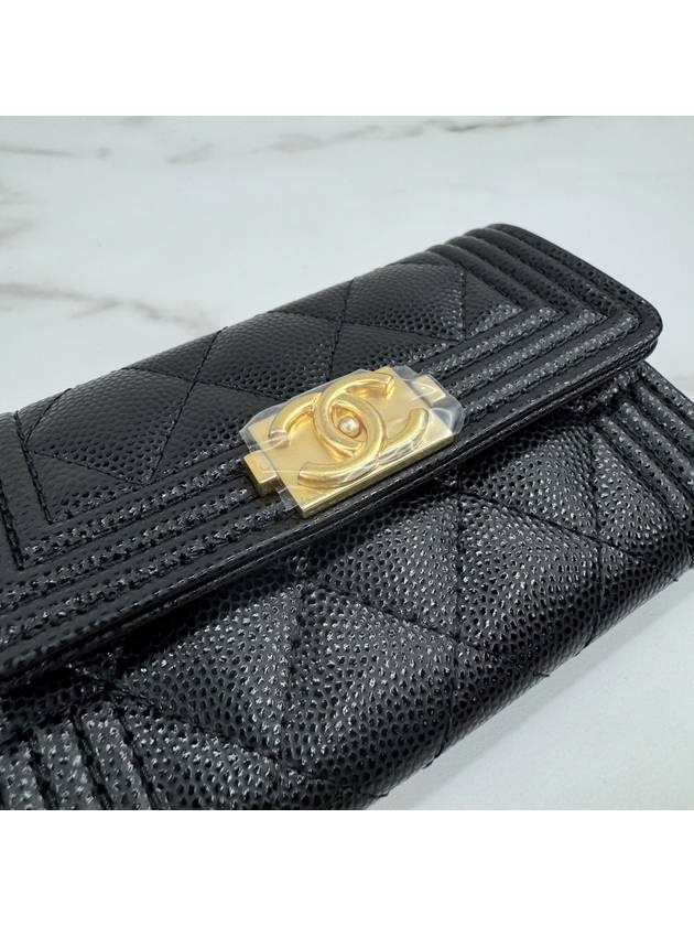 Boy Snap Card Holder Wallet Black Gold A80603 - CHANEL - BALAAN 6