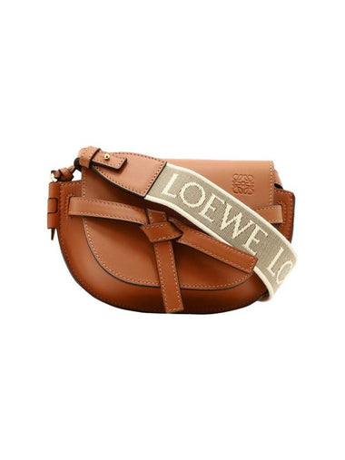 Mini Gate Dual Soft Calfskin Cross Bag Tan - LOEWE - BALAAN 1