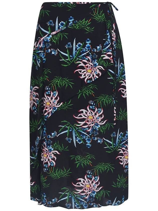 botanical print wrap H-line skirt - KENZO - BALAAN 1