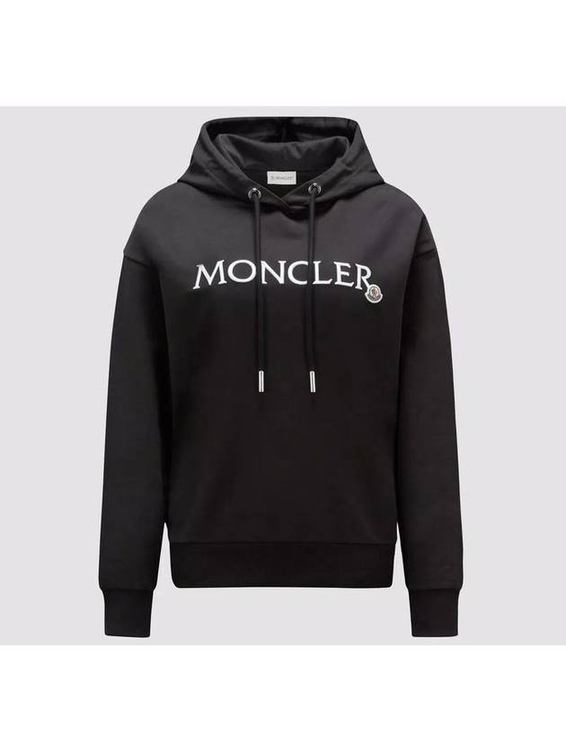 Logo Cotton Hoodie Top Black - MONCLER - BALAAN 2