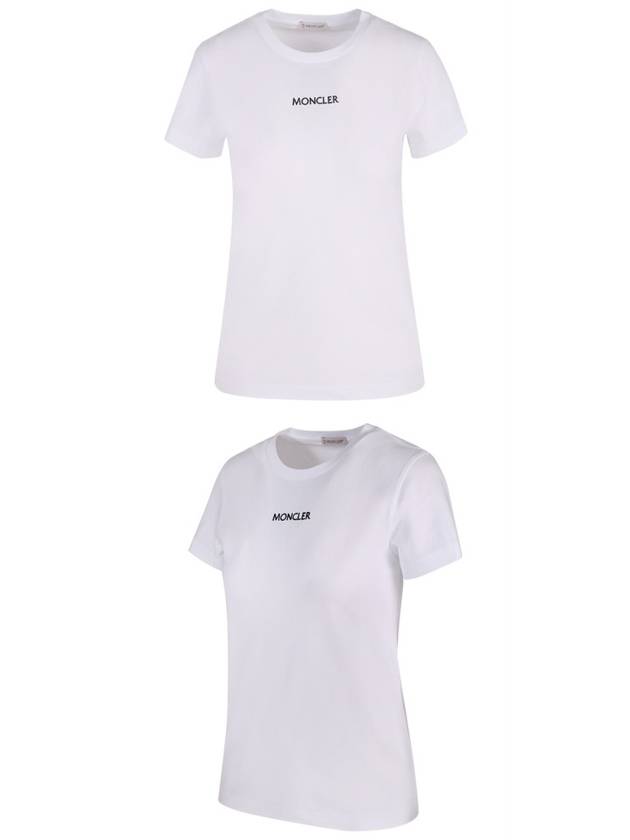 embroidered logo round short sleeve t-shirt white - MONCLER - BALAAN.