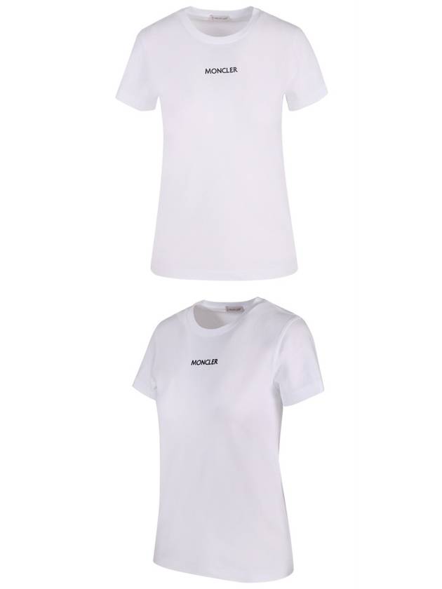 Embroidered Logo Round Short Sleeve T-Shirt White - MONCLER - BALAAN 5