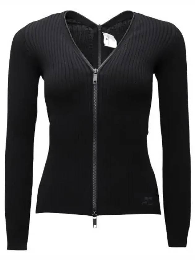 Courr ges rib knit extra zip cardigan - COURREGES - BALAAN 1