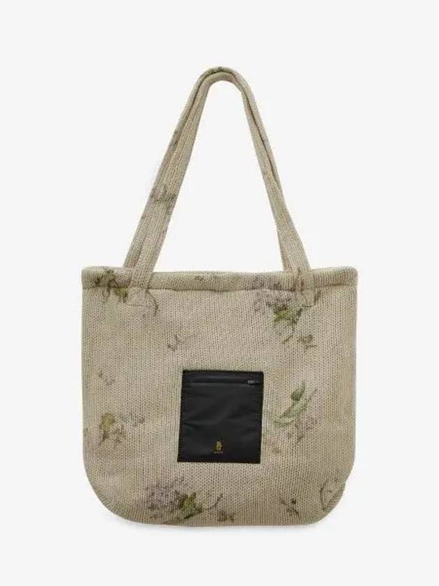 Floral print knit tote bag beige WA048A053 - R13 - BALAAN 1