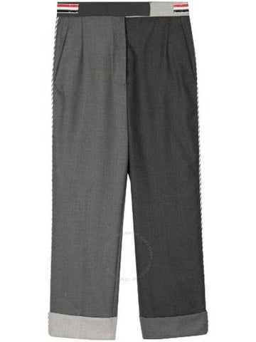 Thom Browne Two-Tone Straight Trousers, Brand Size 40 (US Size 4) - THOM BROWNE - BALAAN 1