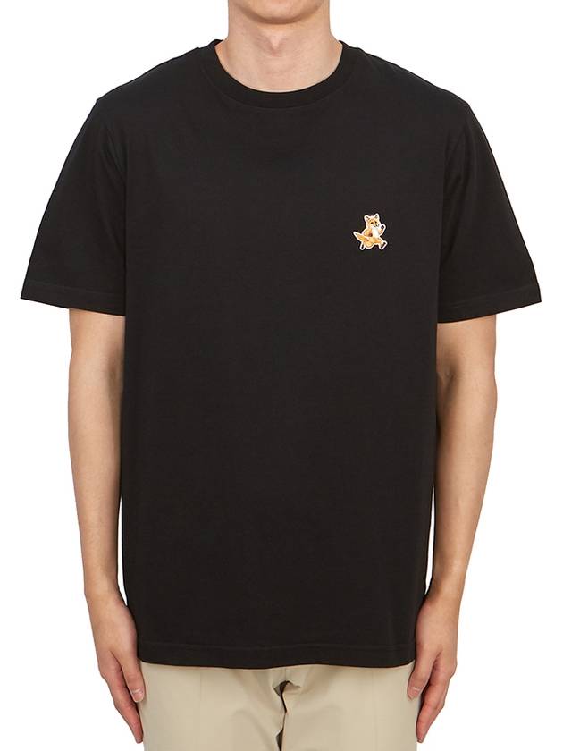 Speedy Fox Patch Comfort Short Sleeve T-Shirt Black - MAISON KITSUNE - BALAAN 2