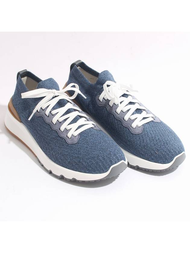 Knit Running Sneakers Blue - BRUNELLO CUCINELLI - BALAAN 3