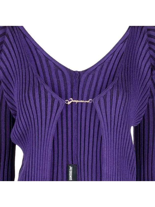 Praru Logo Closure Seamless Open Cardigan Purple - JACQUEMUS - BALAAN.