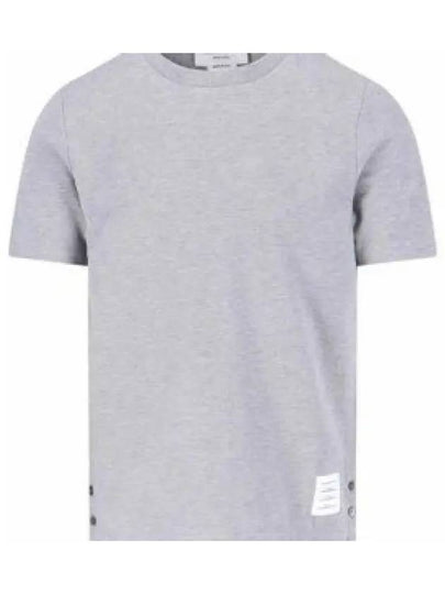 Men's Center Back Striped Short Sleeve T-Shirt Light Grey - THOM BROWNE - BALAAN 2