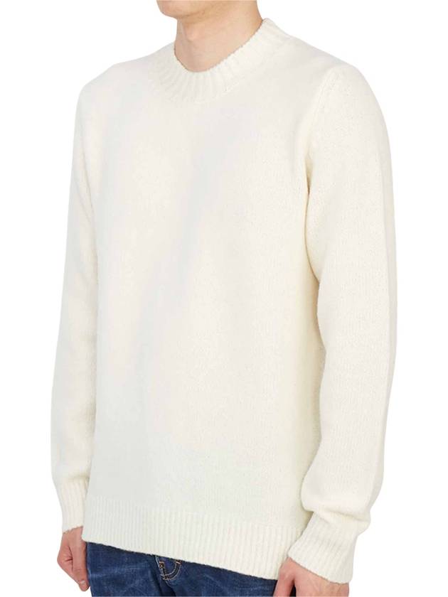 Men's Crew Neck Wool Knit Top Ivory - TEN C - BALAAN 3