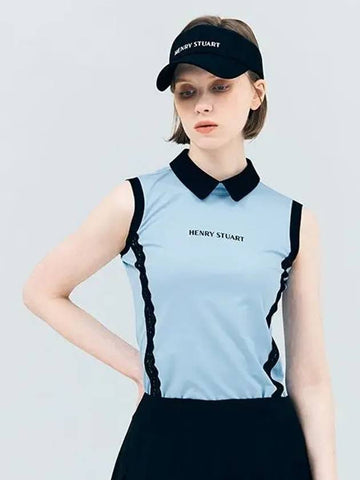 Golf Women s Lace Sleeveless T Shirt Sky Blue - HENRY STUART - BALAAN 1