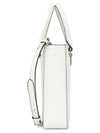 Triangle Logo Brushed Leather Small Tote Bag White - PRADA - BALAAN 6