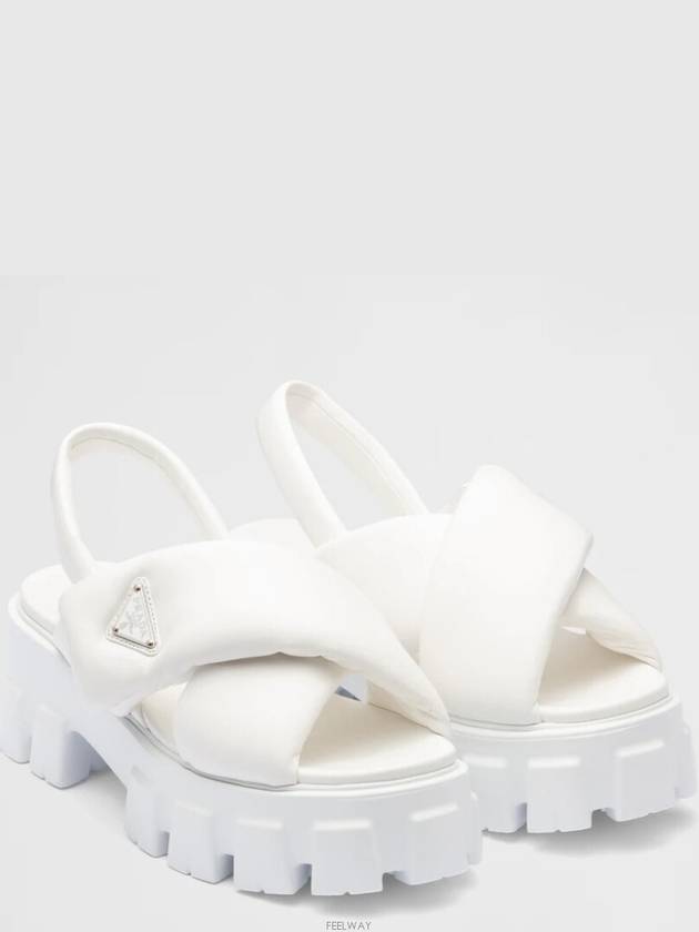 Monolith Padded Nappa Leather Sandals White - PRADA - BALAAN 4