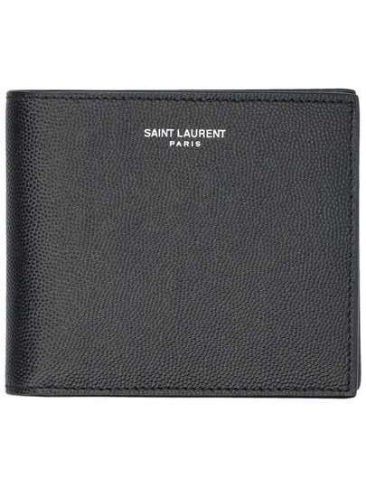 Logo East West Half Wallet Black - SAINT LAURENT - BALAAN 2