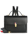 Pebble Grain Leather Tote Bag Black - THOM BROWNE - BALAAN 2