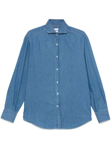 Brunello Cucinelli Shirts Blue - BRUNELLO CUCINELLI - BALAAN 1