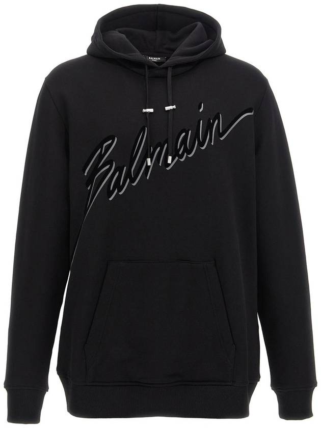 Balmain Velvet Logo Hoodie - BALMAIN - BALAAN 1