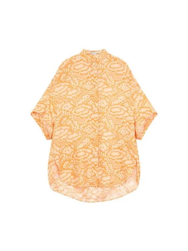 STELLA McCARTNEY CLOUD SILK TUNIC SHIRT ORANGE - STELLA MCCARTNEY - BALAAN 1