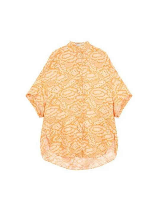 STELLA McCARTNEY CLOUD SILK TUNIC SHIRT ORANGE - STELLA MCCARTNEY - BALAAN 1