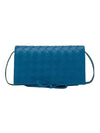 Intrecciato Mini Cross Bag Blue - BOTTEGA VENETA - BALAAN 1