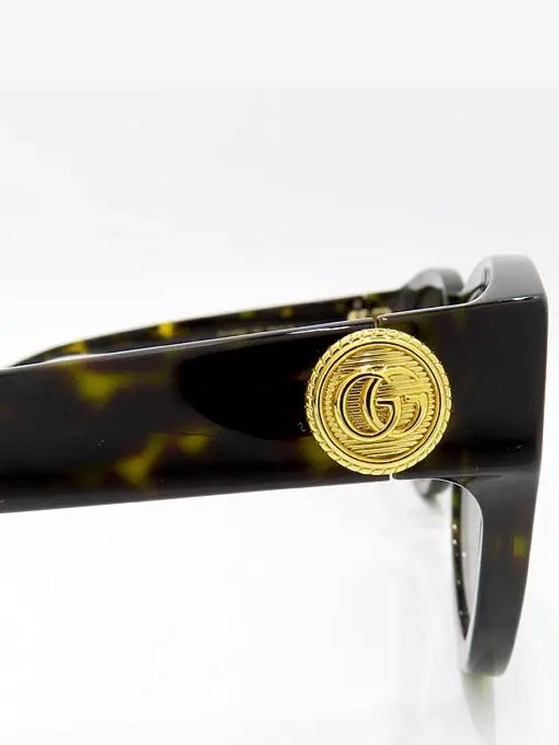 GG1409SK Gold tone metal double G logo detail on side special fit round sunglasses - GUCCI - BALAAN 5