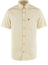 Men's Ovik Travel Short Sleeve Shirt Chalk White - FJALL RAVEN - BALAAN 2