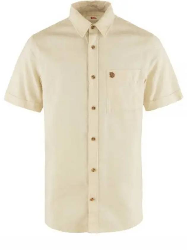 Men's Ovik Travel Short Sleeve Shirt Chalk White - FJALL RAVEN - BALAAN 2