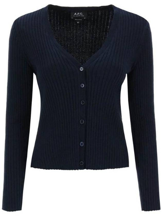 Women's SHANYA Cotton Cardigan Navy - A.P.C. - BALAAN.