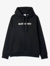 Logo Print Cotton Hoodie Black - BURBERRY - BALAAN 2