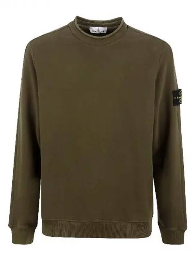 Stretch Cotton Fleece Mock Turtleneck Sweatshirt Olive Green - STONE ISLAND - BALAAN 2