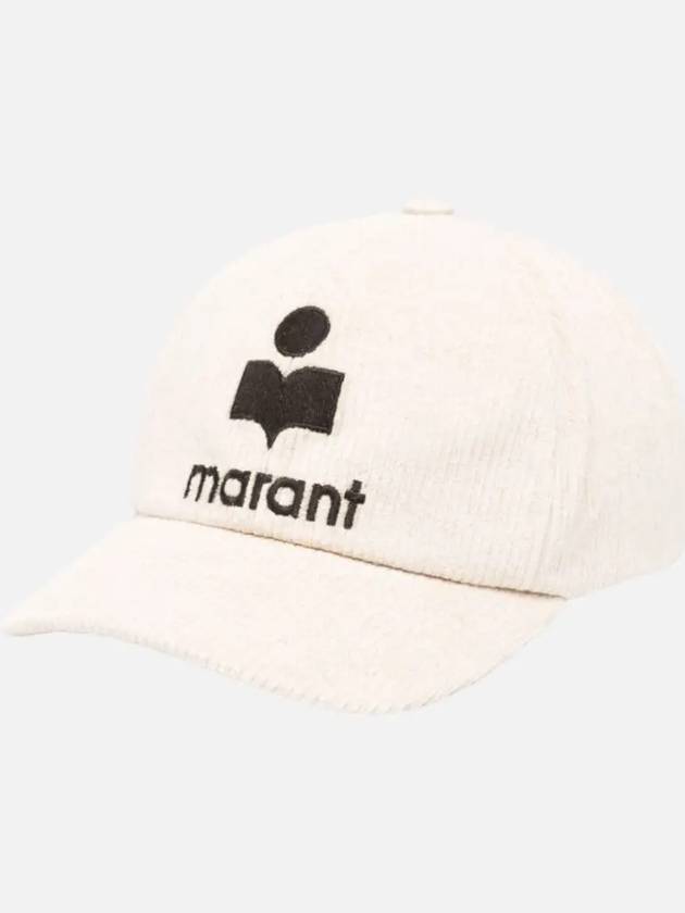 Tyron Logo Corduroy Ball Cap Beige - ISABEL MARANT - BALAAN 3