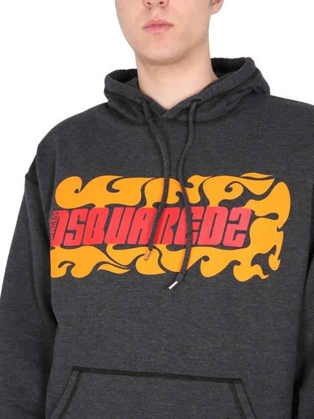 Men's Wave Logo Herca Hood Black - DSQUARED2 - BALAAN 5